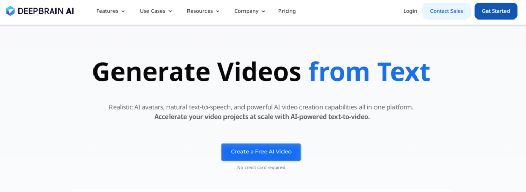 DeepBrain AI Free AI Video Generator
