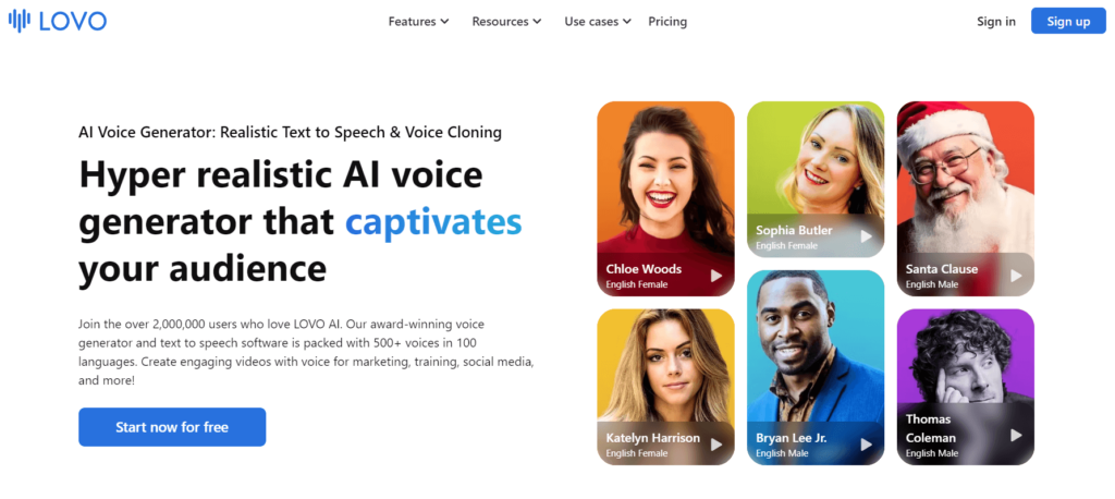 Lovo AI voice generators