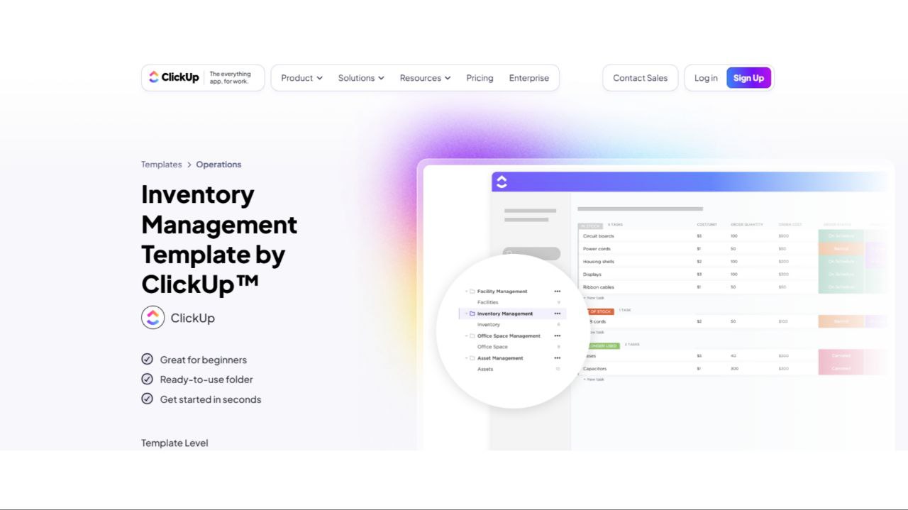 Best AI tool for inventory management: ClickUp