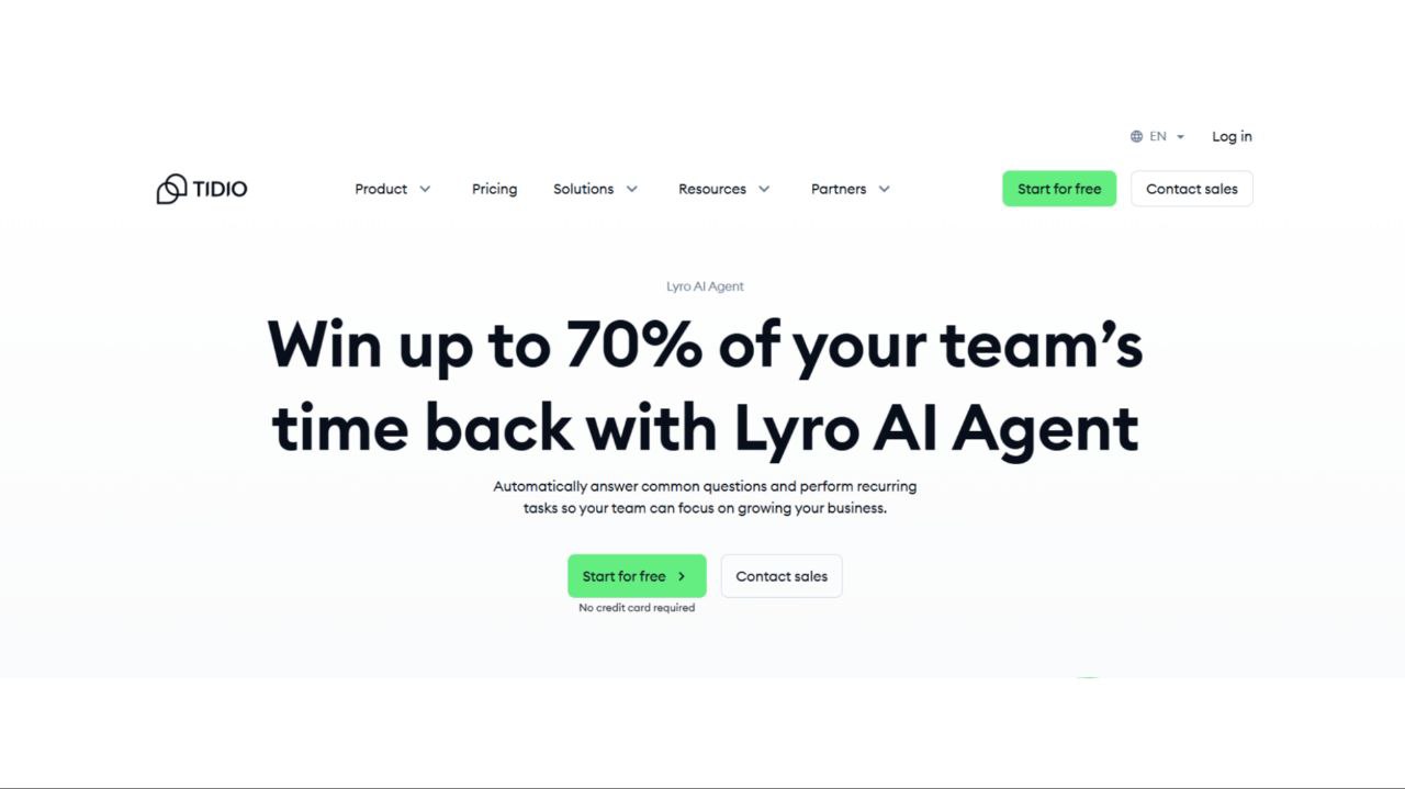 Best AI tool for customer service: Lyro by Tidio