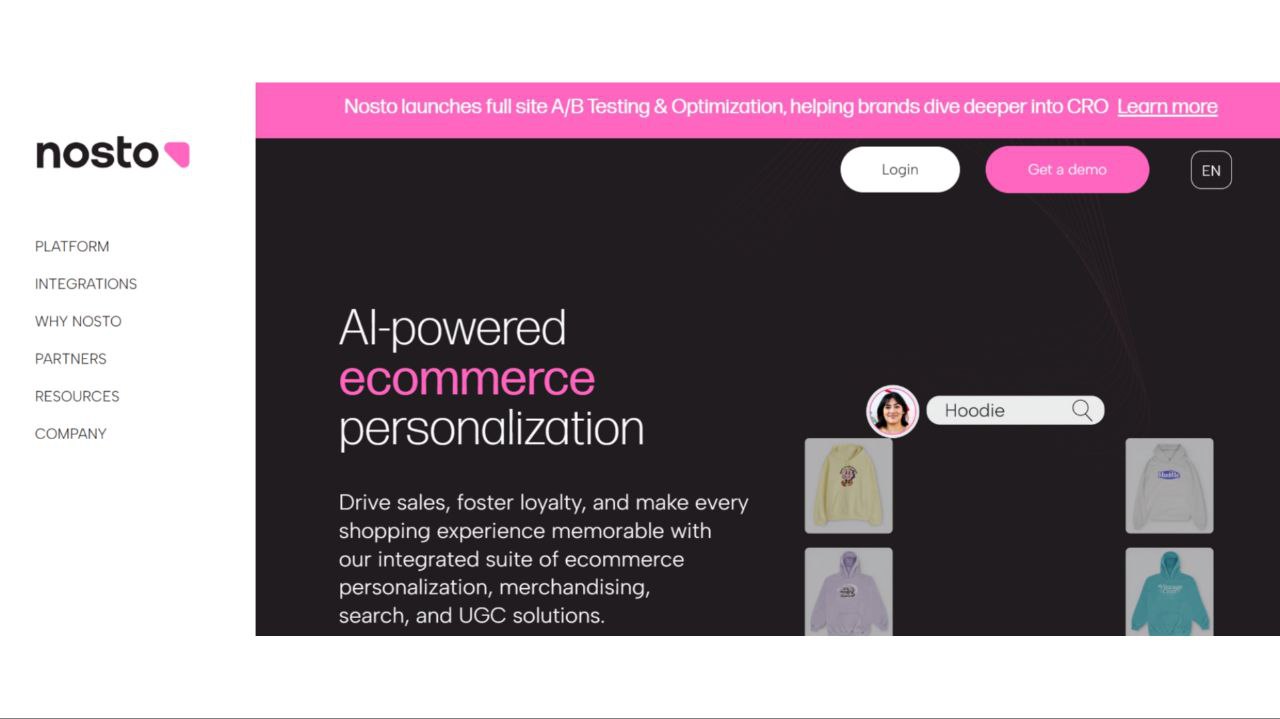 Best AI tool for personalization and recommendations: Nosto