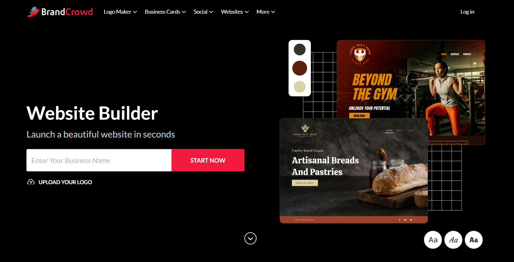Brandcrowd AI website builder