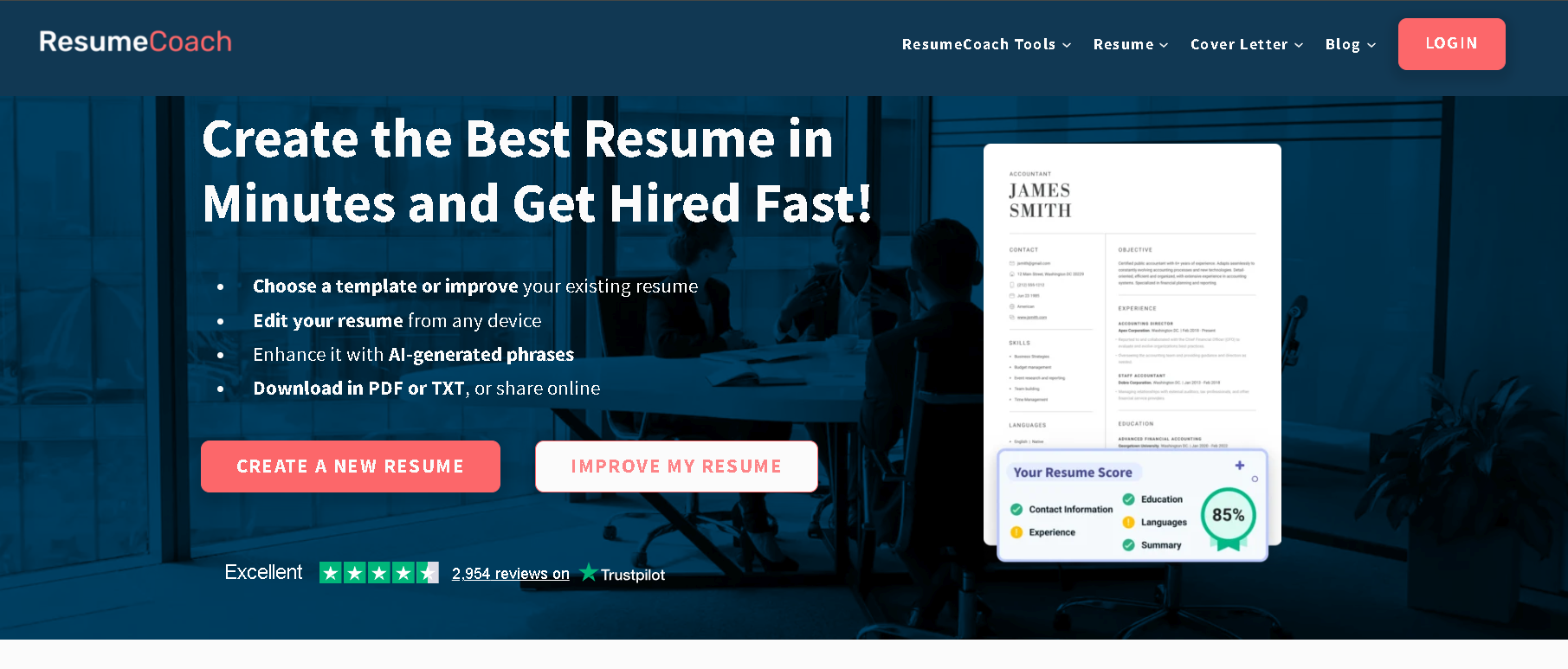 ResumeCoach online resume builder