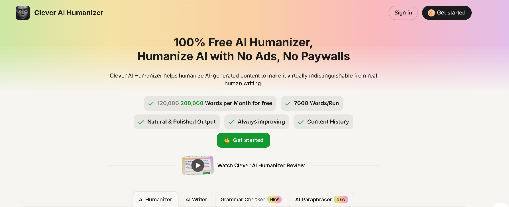Free Clever AI Humanizer tool converting AI text into human-like writing