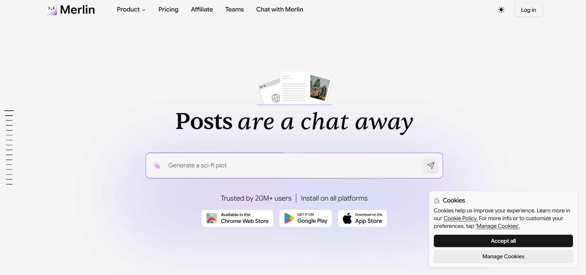 Merlin AI tool for summarizing content, writing and browsing assistance